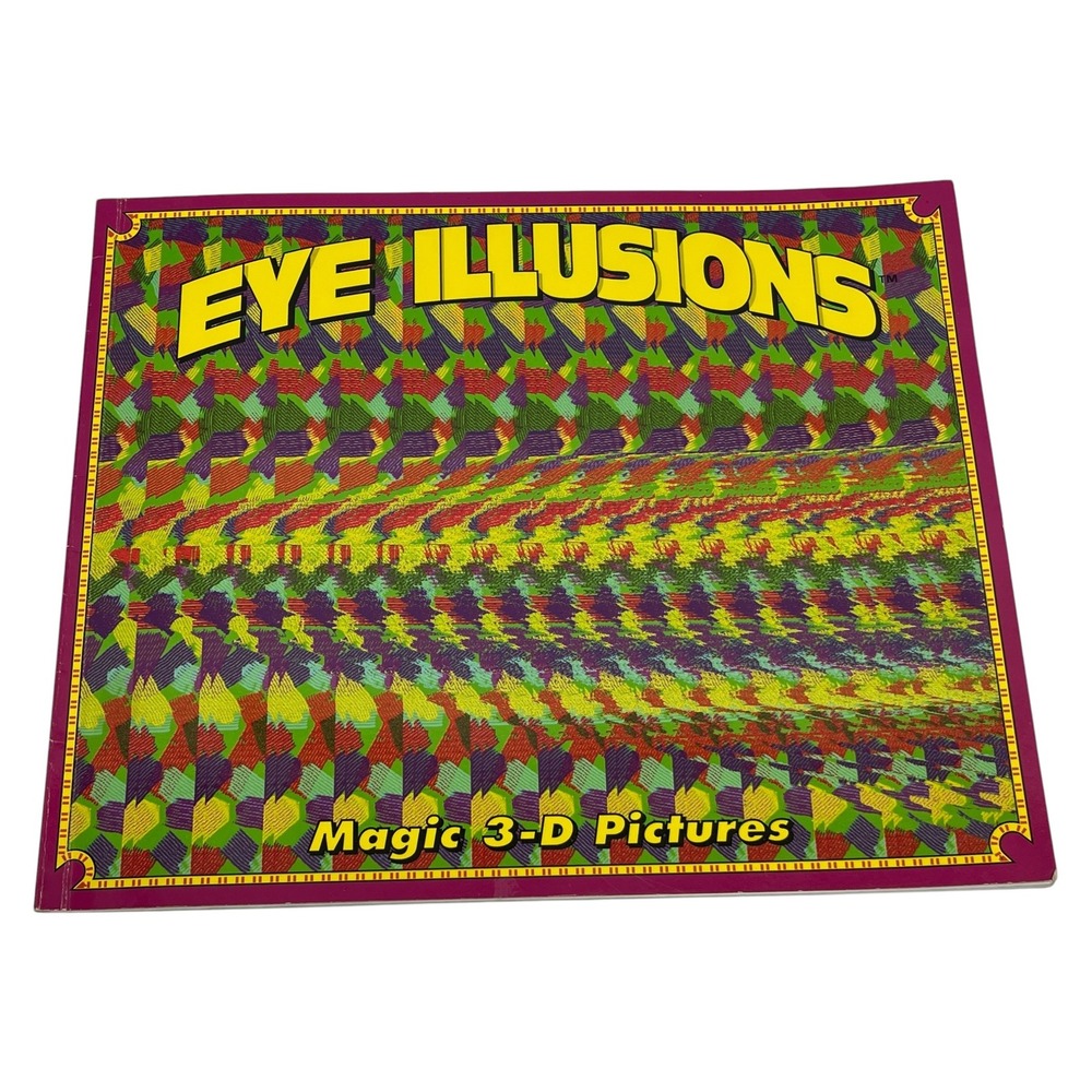 Eye Illusions Magic 3-D Pictures Jim Anderson 1995 Stereogram Book Honey Bear